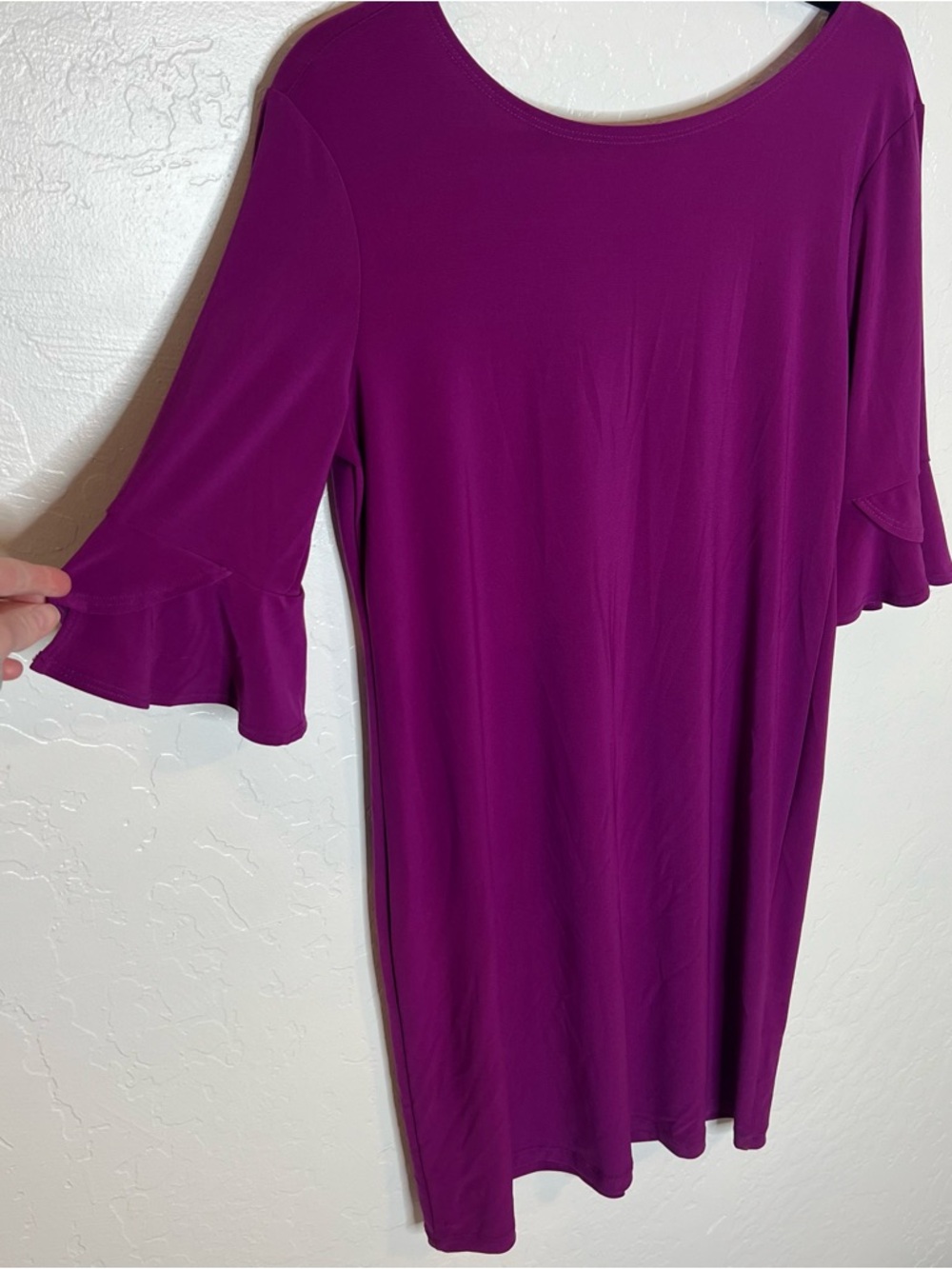 Clara Sun Woo Magenta Ruffle Sleeve Midi Dress with tie back vacation travel